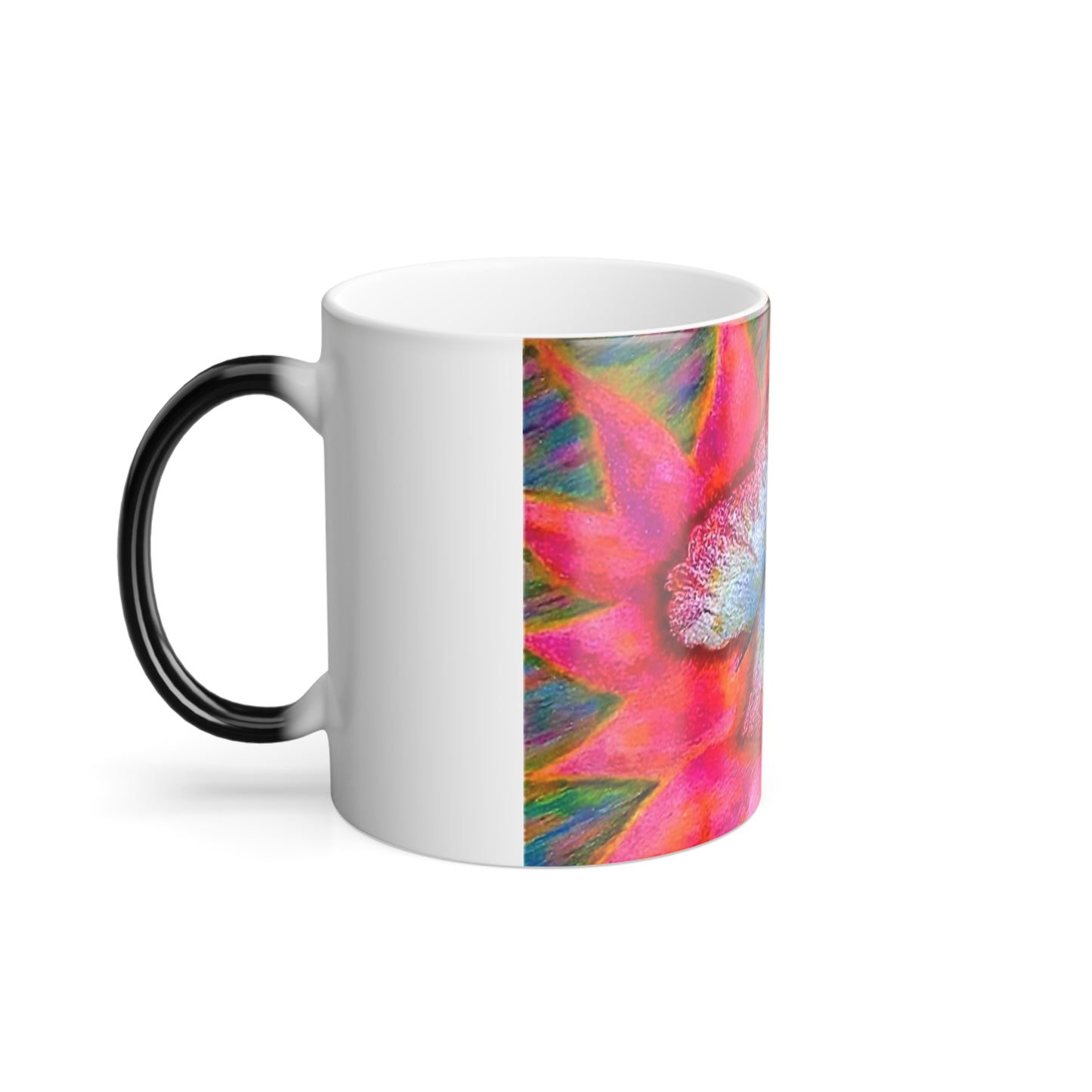 Mug, Color Changing Butterfly Coffee Cup, Heat Sensitive Ceramic Tea Mug, Unique Kitchen Gift, Magic Hot Cold Drink Cup, Hand Drawn Insect