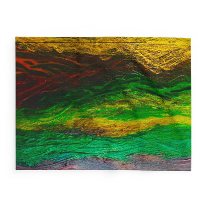 Acrylic Poured Box Pattern on a Arctic Fleece Blanket