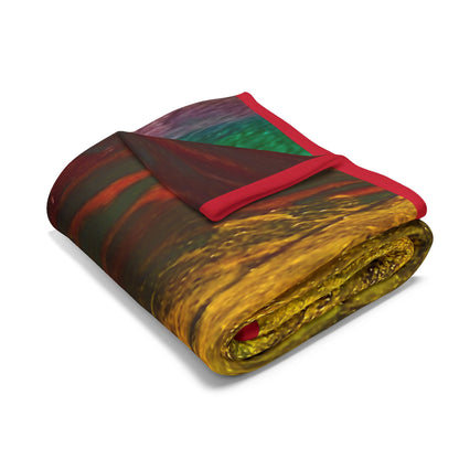 Acrylic Poured Box Pattern on a Arctic Fleece Blanket