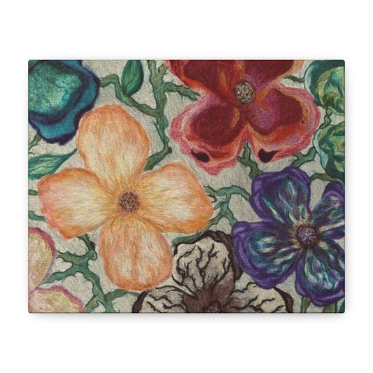 Floral Canvas Wall Art, Colorful Flower Décor, Boho Home Decor, Unique Gift for Art Lovers, Vibrant Room Accent