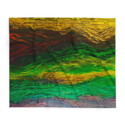 Acrylic Poured Box Pattern on a Arctic Fleece Blanket