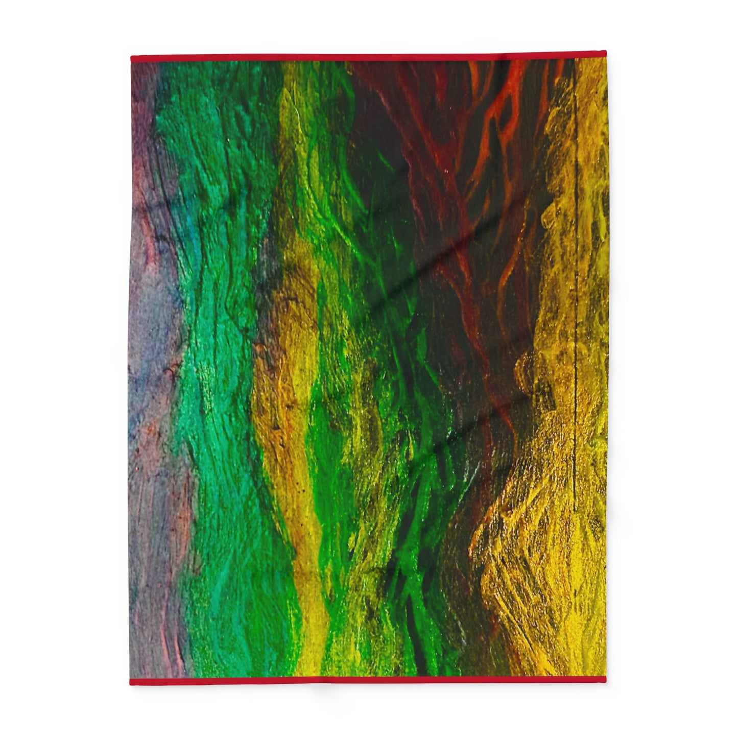 Acrylic Poured Box Pattern on a Arctic Fleece Blanket