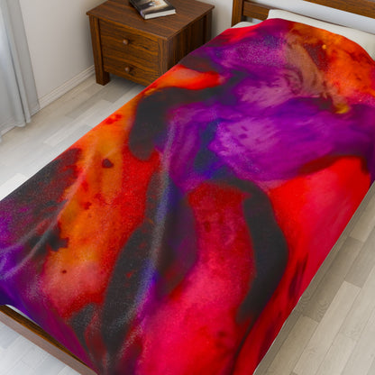 Super Fun and Colorful Velveteen Plush Blanket