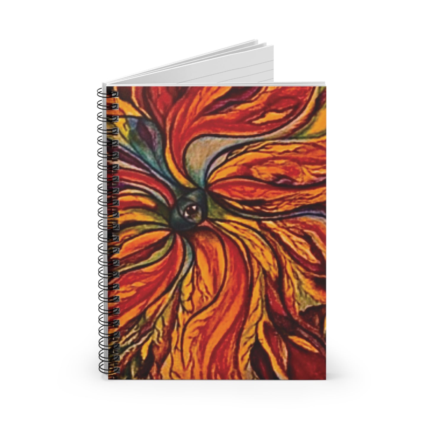Ruled Line Notebook, Meditation Journal, Colorful Spiral Diary, Mindfulness Notepad, Third Eye Design, Vibrant Writing Pad, Mesmerizing