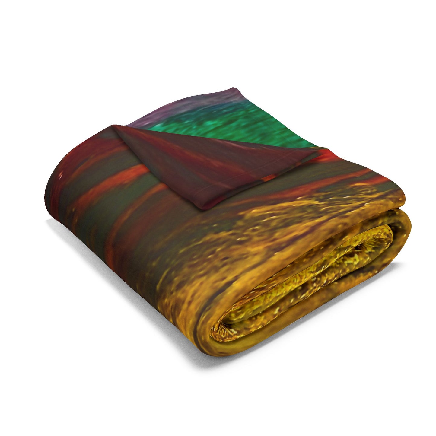 Acrylic Poured Box Pattern on a Arctic Fleece Blanket