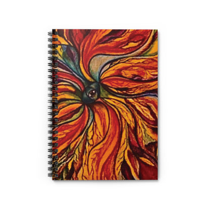 Ruled Line Notebook, Meditation Journal, Colorful Spiral Diary, Mindfulness Notepad, Third Eye Design, Vibrant Writing Pad, Mesmerizing