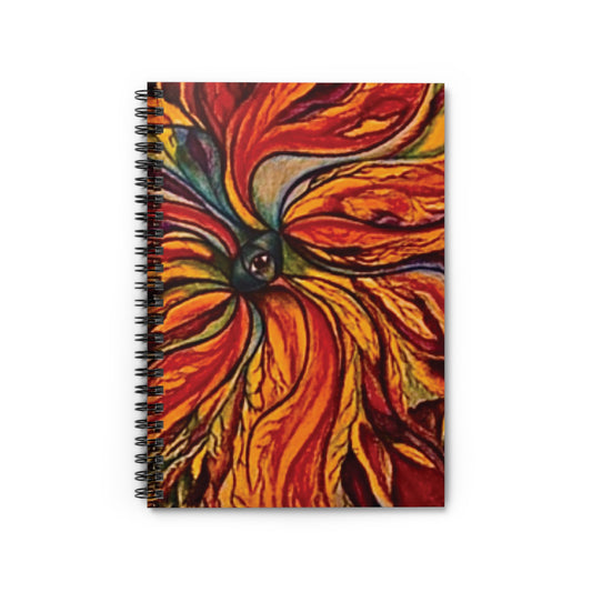 Ruled Line Notebook, Meditation Journal, Colorful Spiral Diary, Mindfulness Notepad, Third Eye Design, Vibrant Writing Pad, Mesmerizing