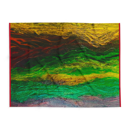 Acrylic Poured Box Pattern on a Arctic Fleece Blanket